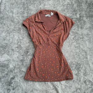 extra edition brown heart print top